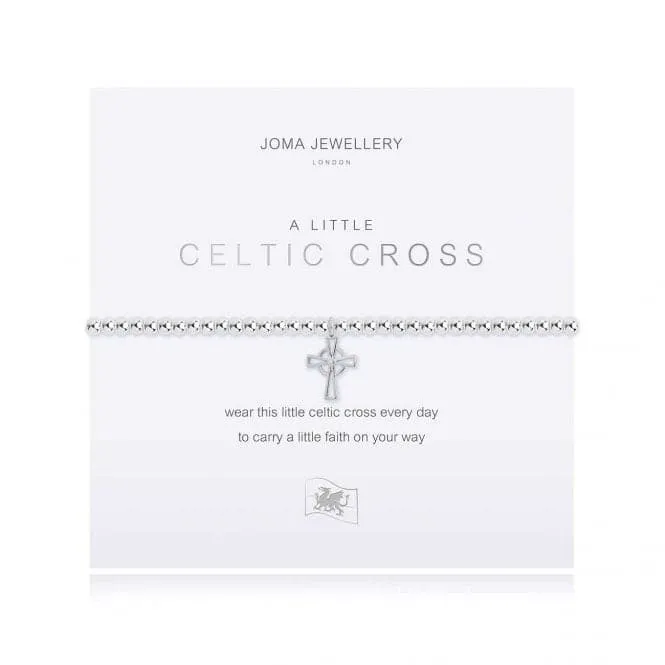 A Little Celtic Cross Silver 17.5cm Stretch Bracelet 4021