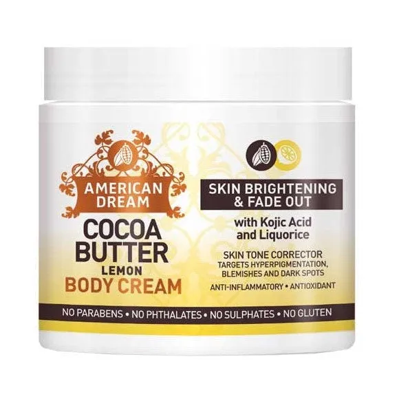 American Dream Cocoa Butter Lemon Body Cream with Kojic Acid - 453g