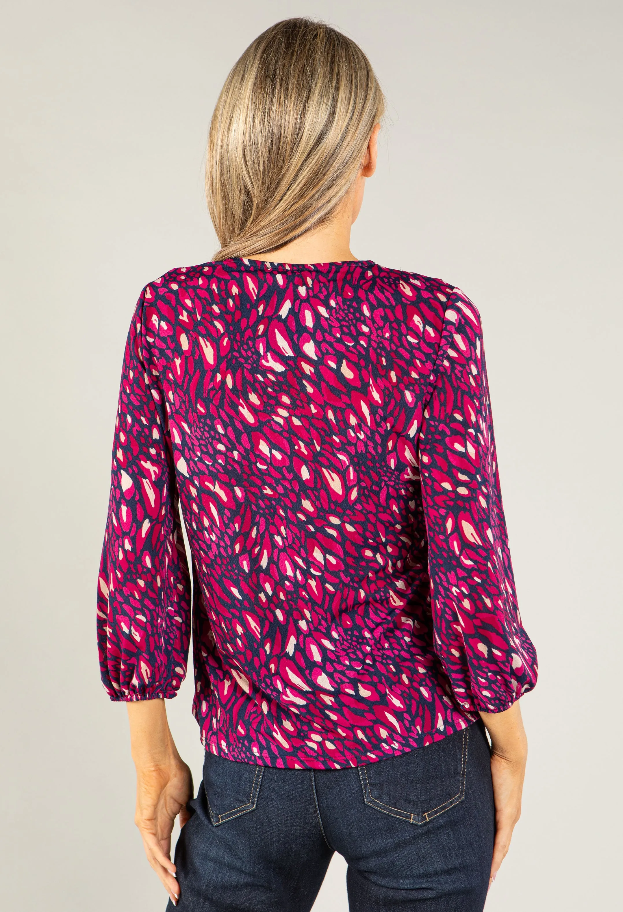 Animal Print V Neckline Top