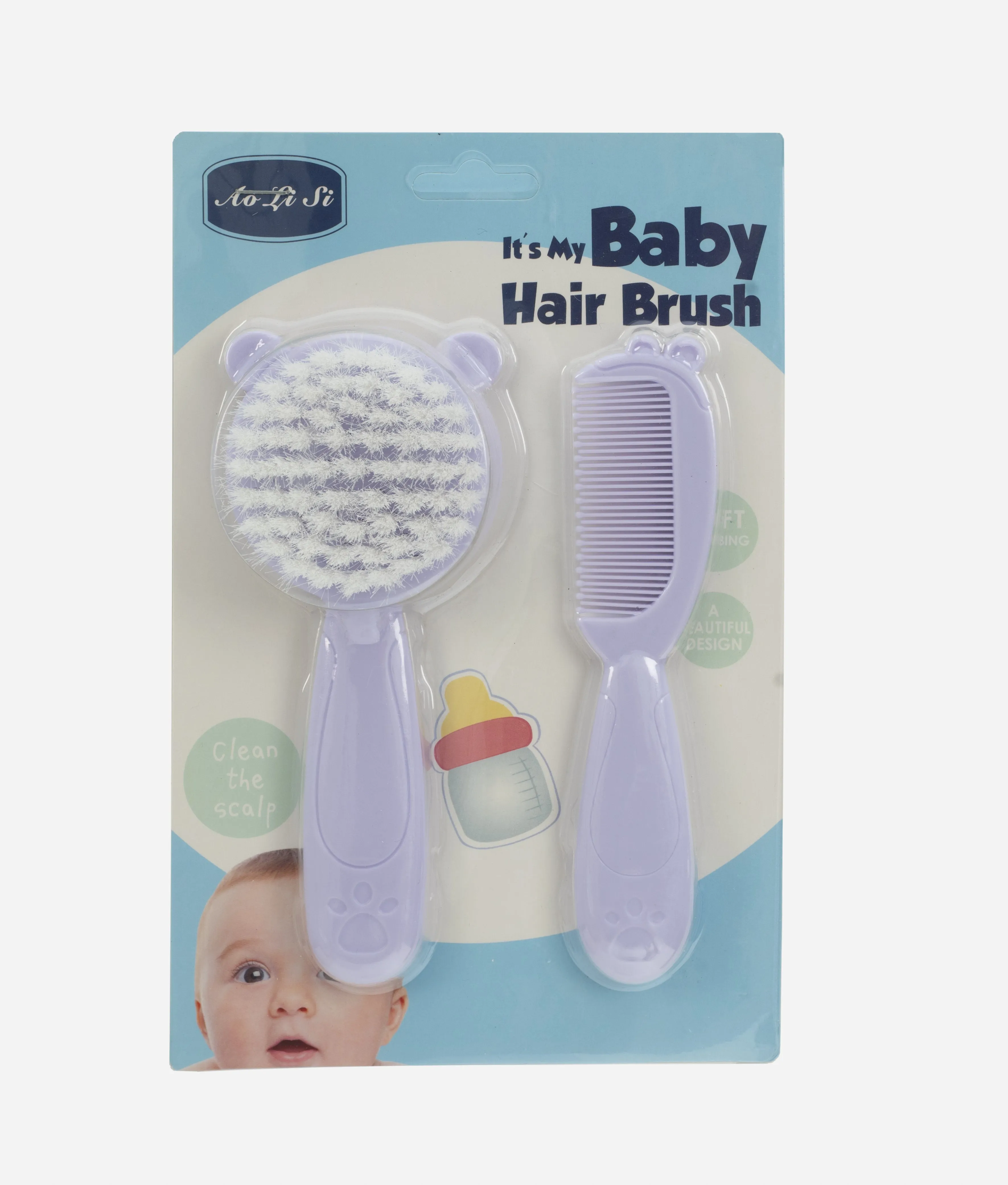 Baby Hair Brush & Comb Set - Purple