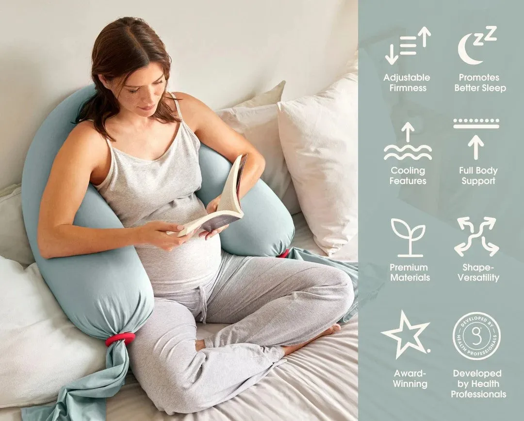 bbhugme Pregnancy Pillow Eucalyptus/ Coral