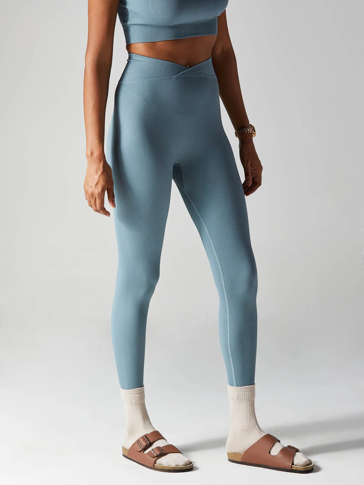 Blue-grey Aspire V-Waist Leggings