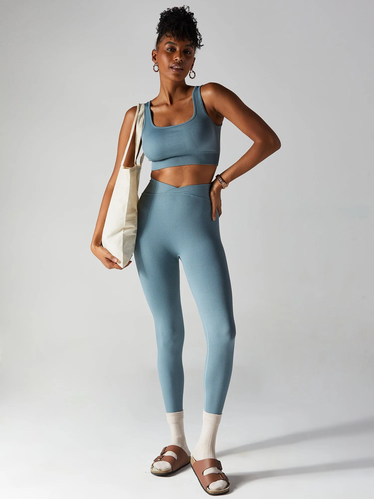 Blue-grey Aspire V-Waist Leggings