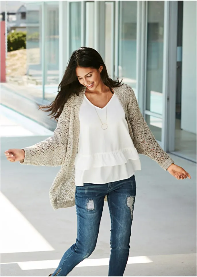 Bodyflirt cardigan, white