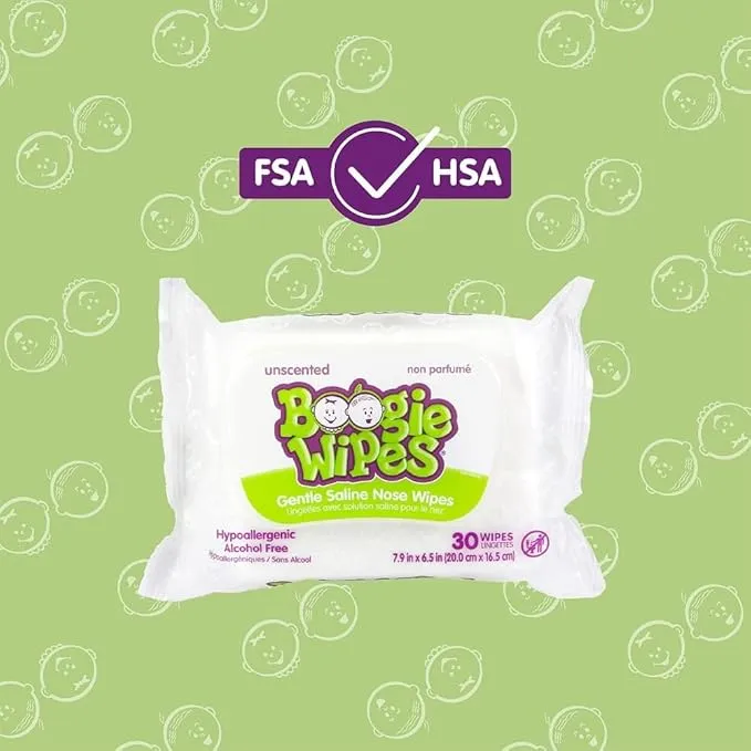 Boogie Wipes Unscented Saline Nose Wipes