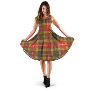 Buchanan Old Set Weathered Tartan Sleeveless Midi Womens Dress