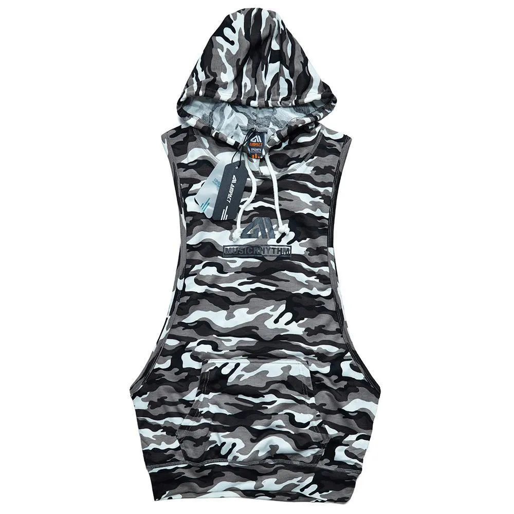 Camouflage Crossfit Tank Top Hoodie