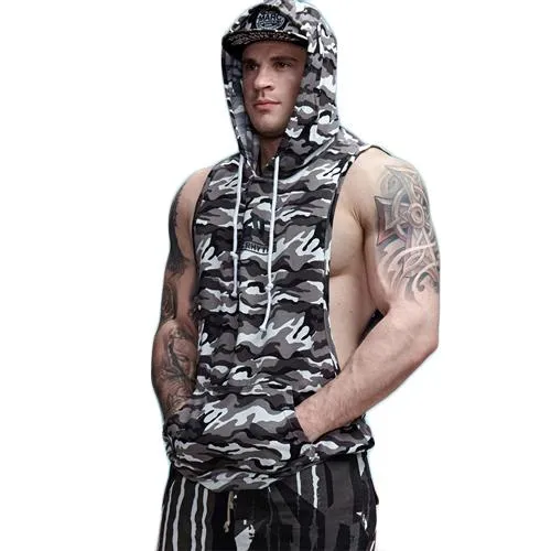 Camouflage Crossfit Tank Top Hoodie