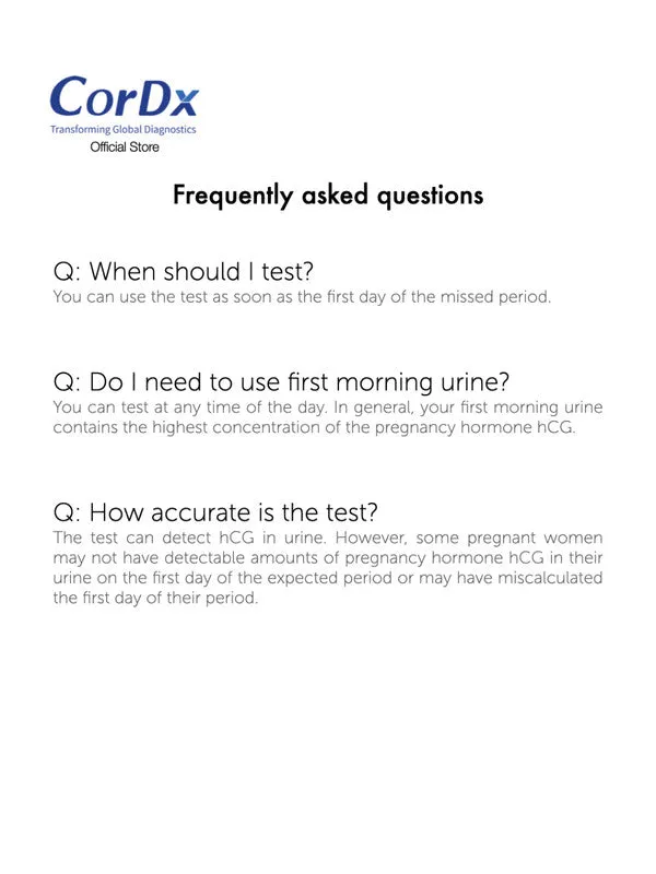 Cordx Pregnancy Test Cassette (FDA Approved)