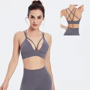 Cross Yoga Push Up Shockproof Fitness Gym Crop Tops Women Sports Bra