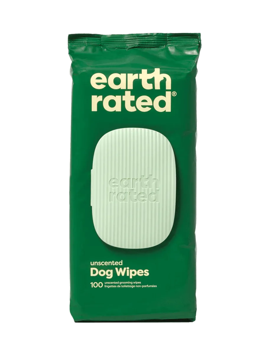 Earth Rated 100 Dog Wipes - Unscented