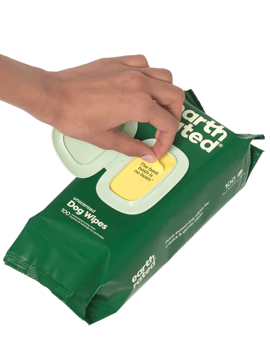 Earth Rated 100 Dog Wipes - Unscented