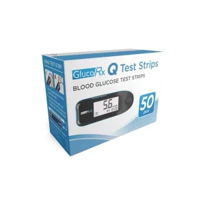 GlucoRx Q Blood Glucose Test Strips, 50-Count