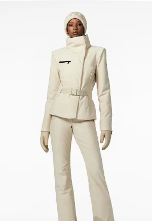 Goldbergh Elegante Belted Ski Jacket in Champagne