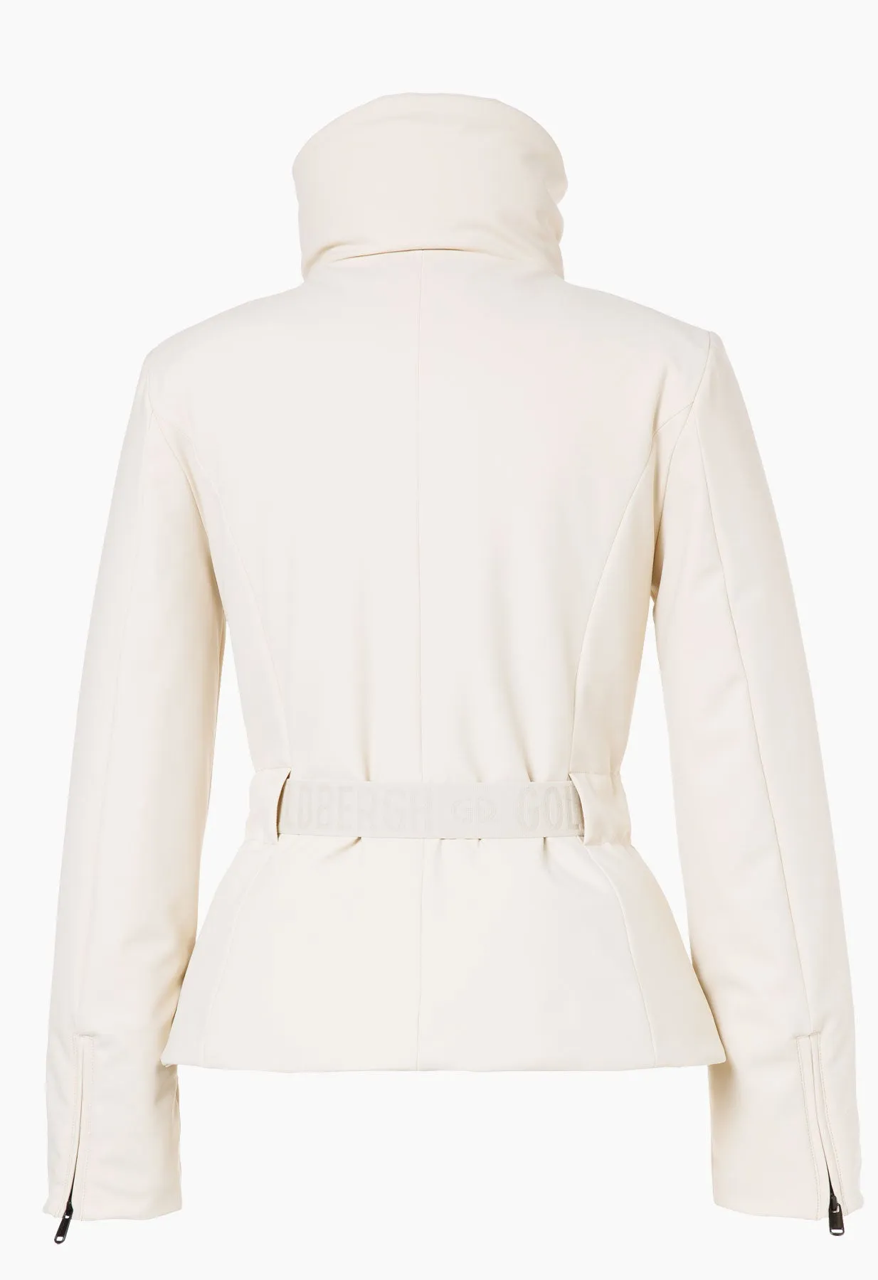 Goldbergh Elegante Belted Ski Jacket in Champagne