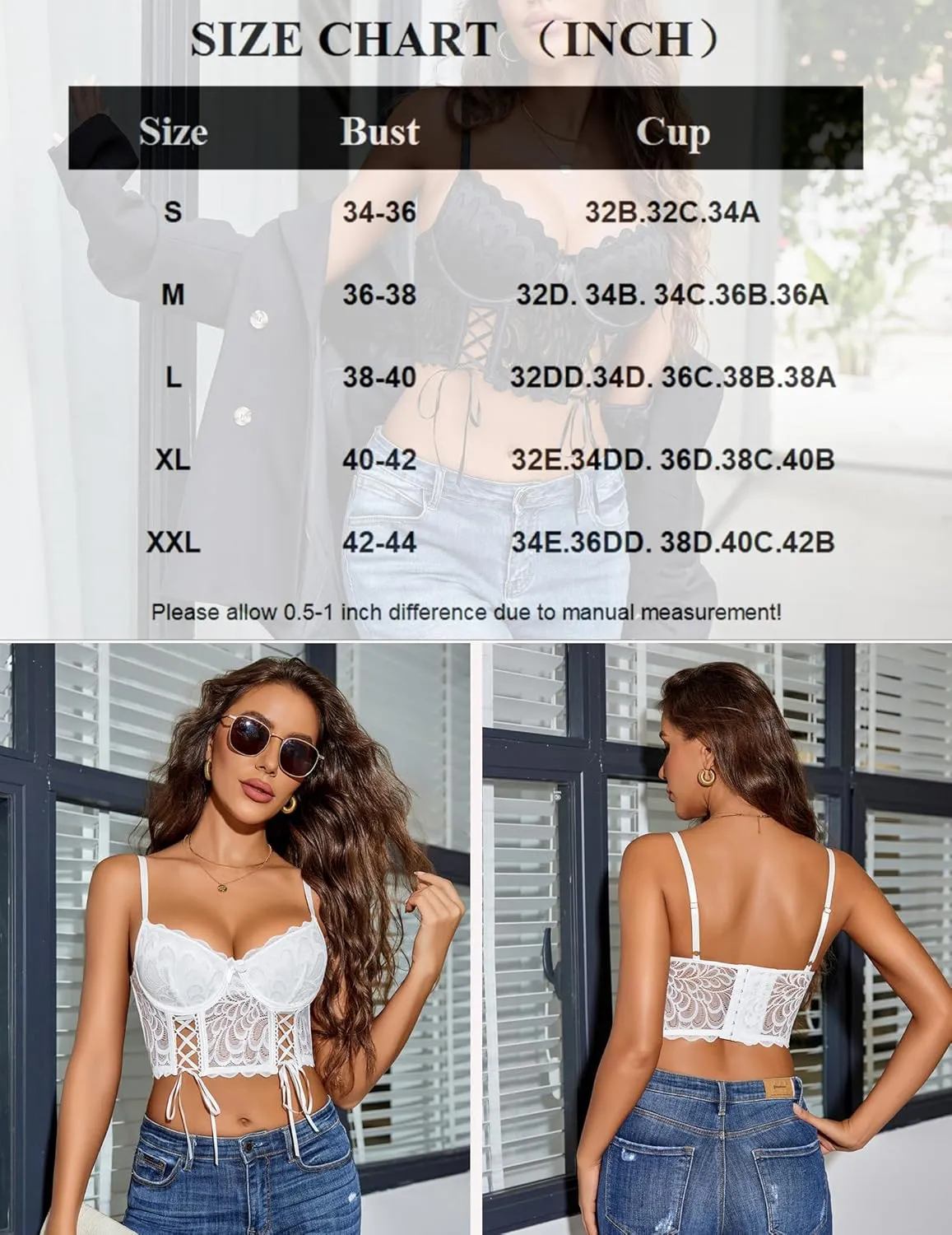 Lace Bralette Underwire Corset Tops