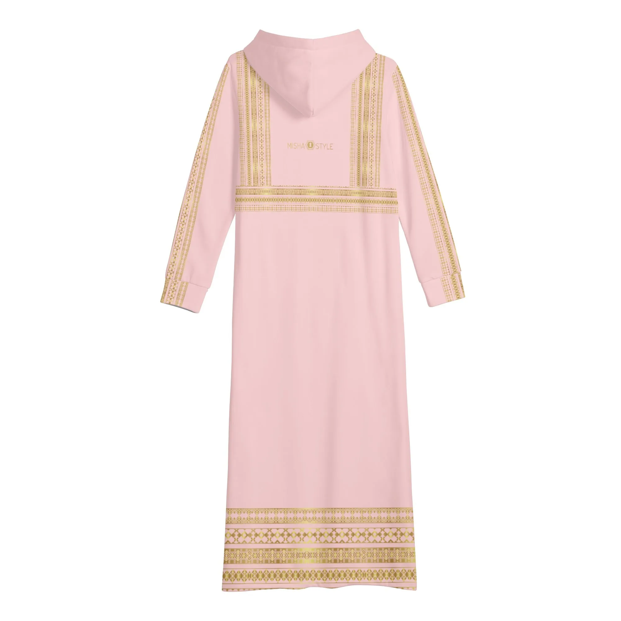 Light Royal Pink Casual Long Hoodie Dress