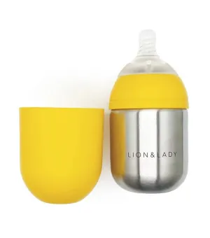 Lion & Lady Stainless Steel Baby Bottle - Yellow