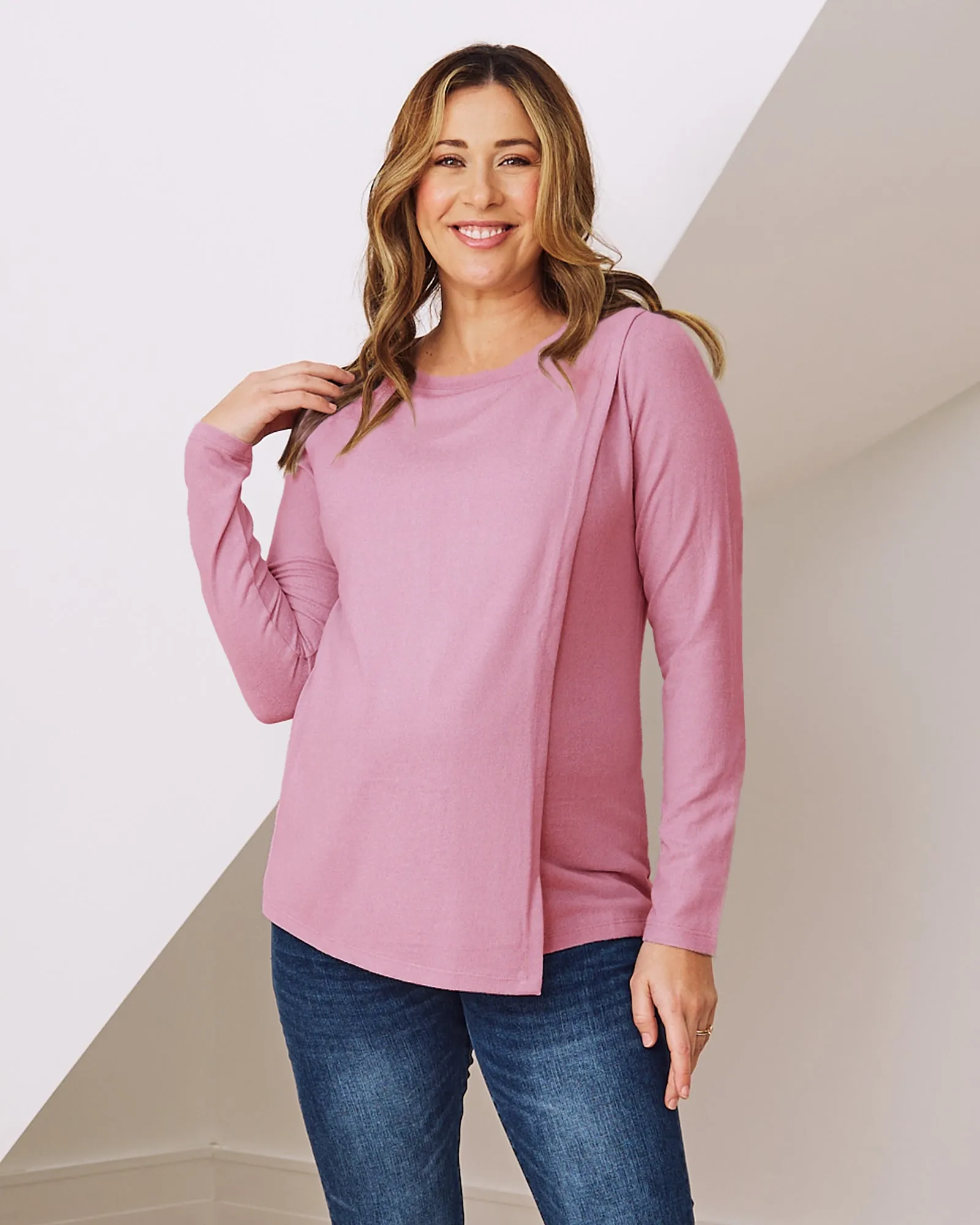 Madeline Long Sleeve Nursing Knit  - Pink