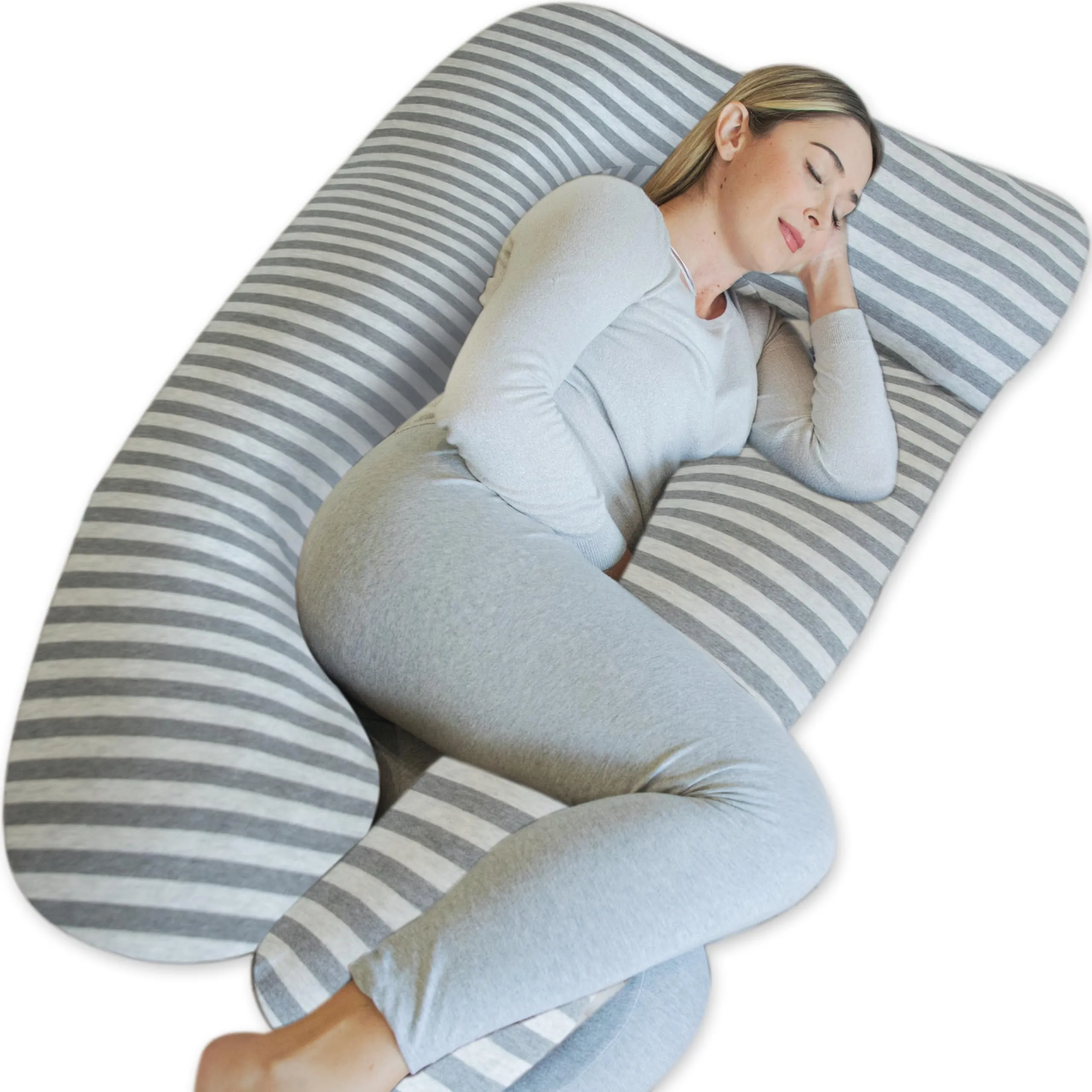 PharMeDoc U Shaped Pregnancy Pillow, Jersey Cotton Cover