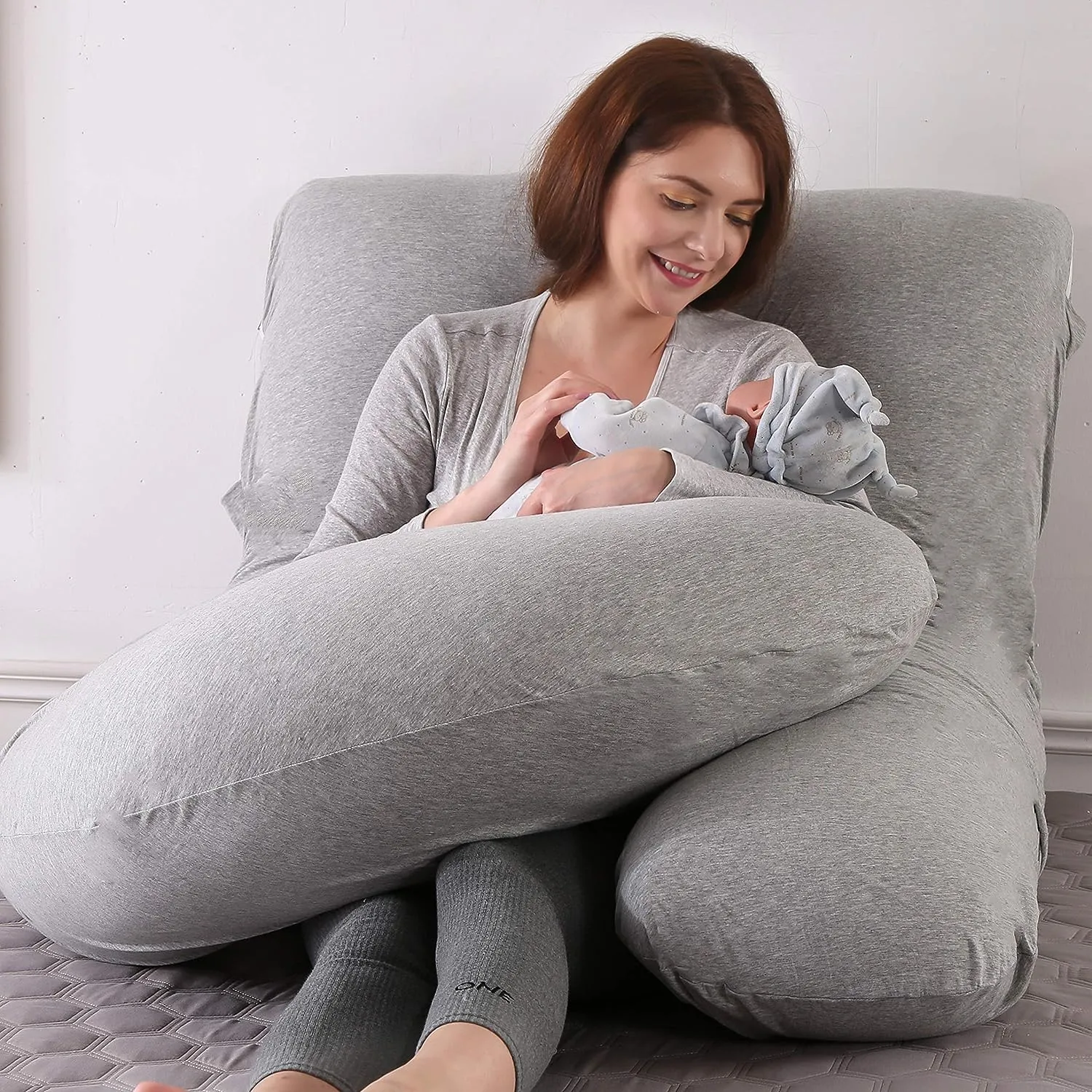 Pregnancy Pillows U-Shape Full Body Pillow-Gray