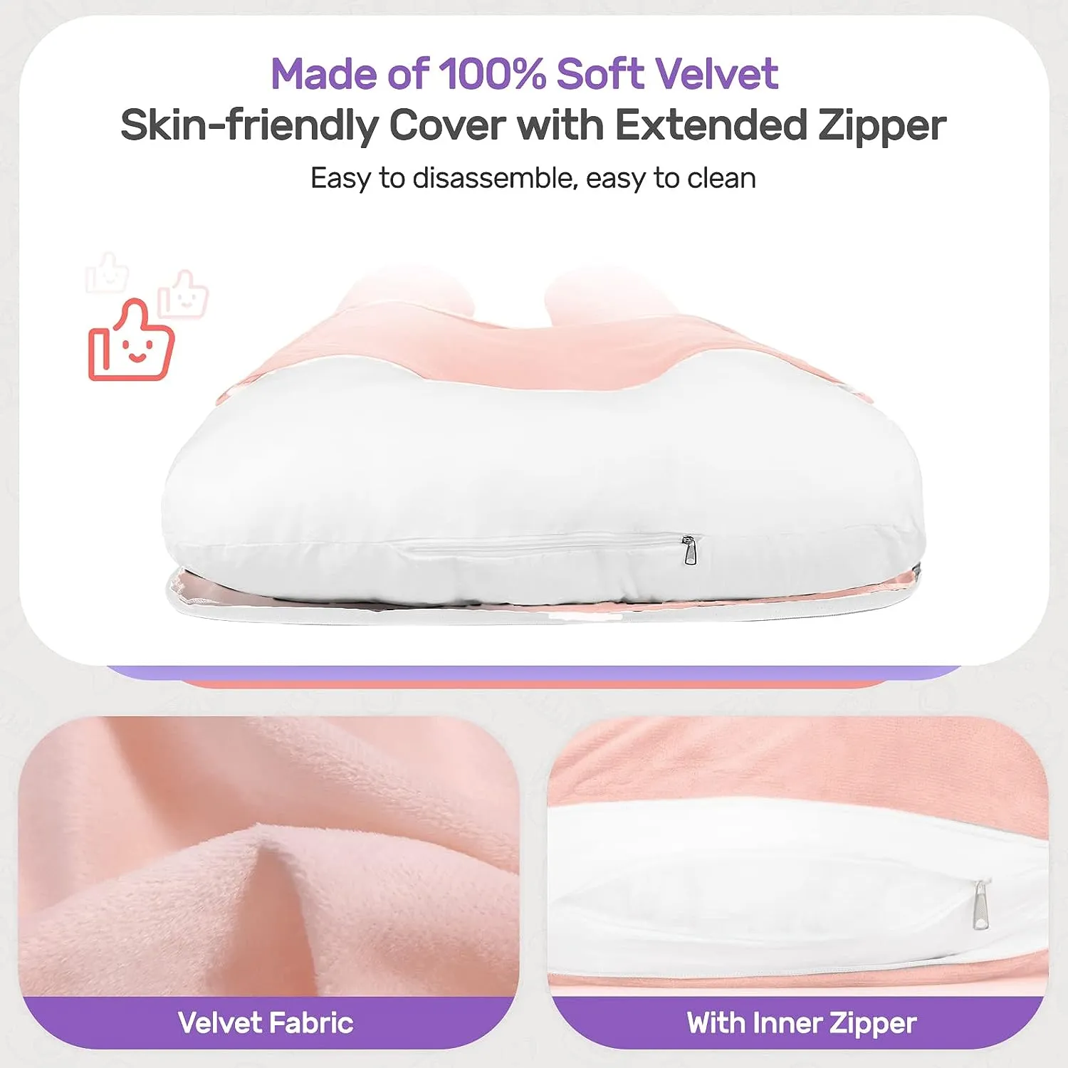 Pregnancy Pillows U-Shape Full Body Pillow-Pink