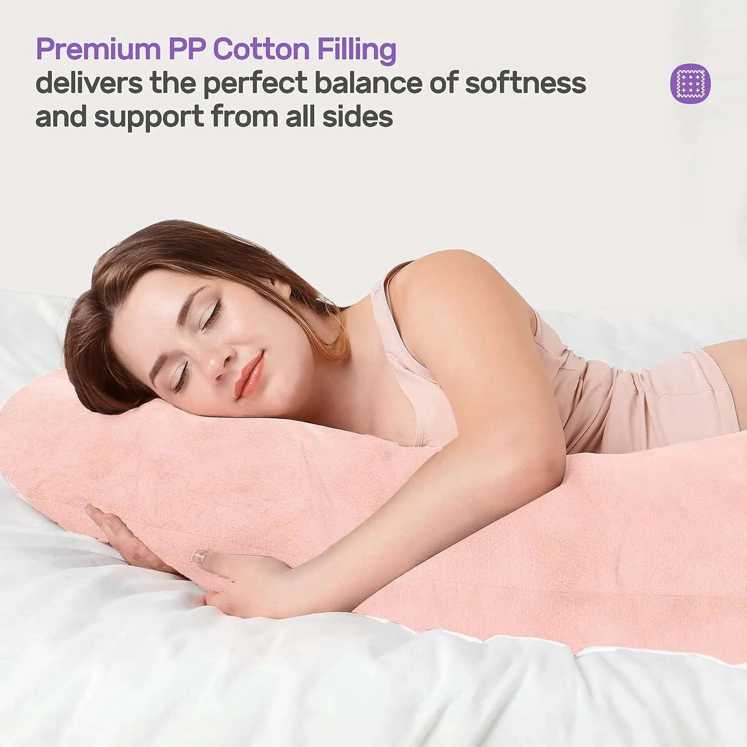 Pregnancy Pillows U-Shape Full Body Pillow-Pink