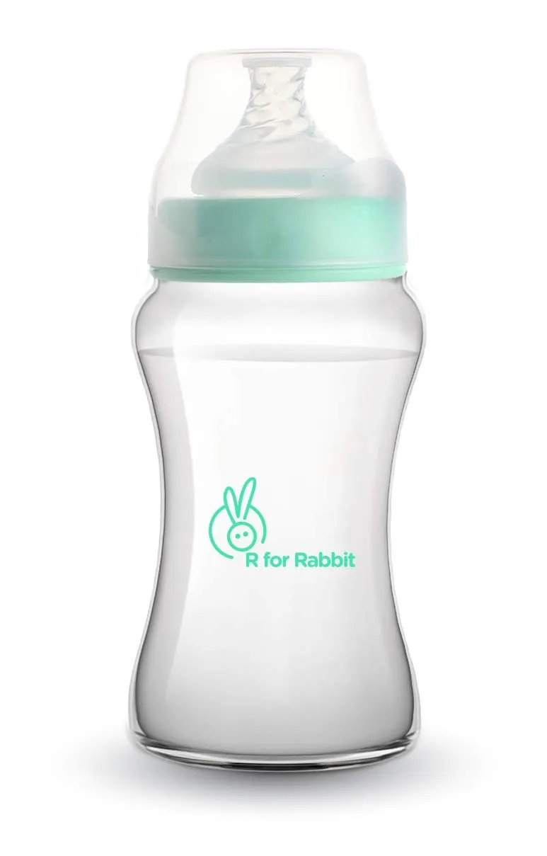 R for Rabbit First Feed Polypropylin Feeding Bottle- Sea Green I 250 ML