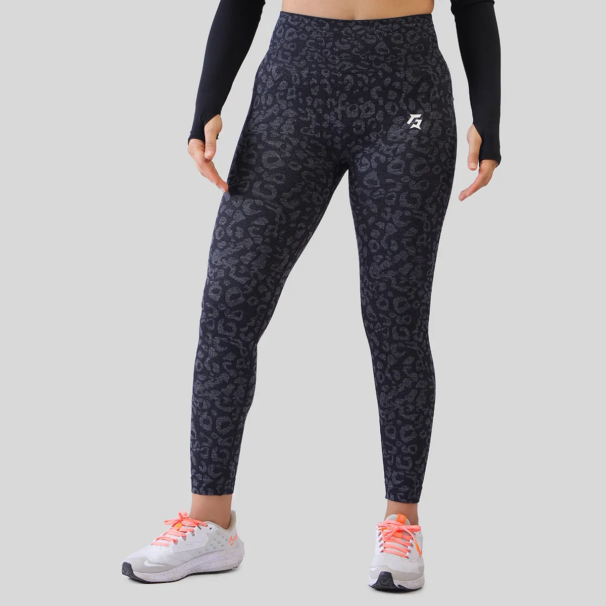 Specked Seamless Leggings (Black)