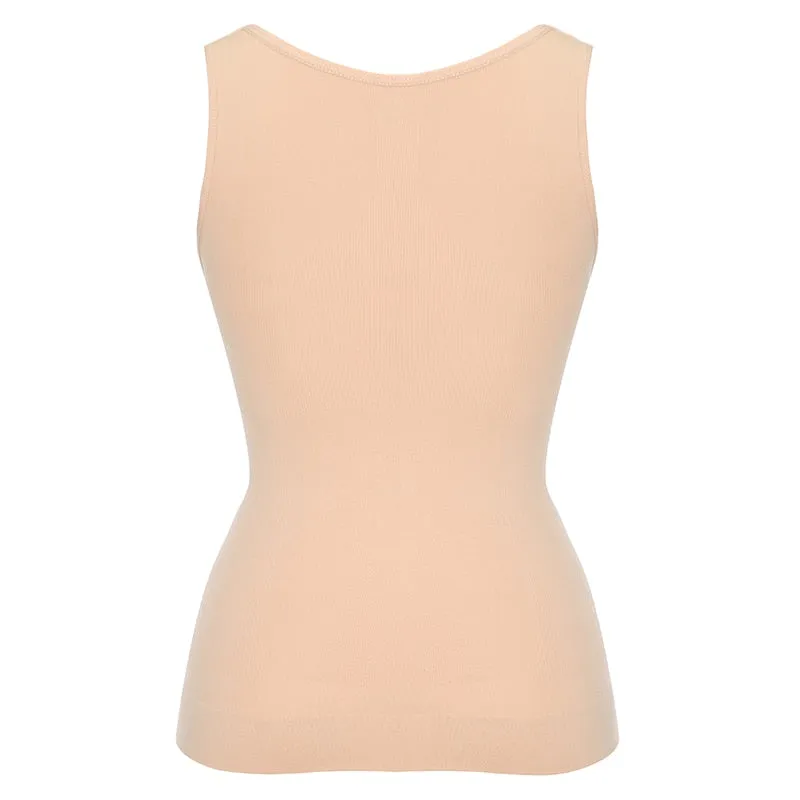 Tank Tops with Built in Bra Shelf Bra Casual Wide Strap Basic Camisole Sleeveless Top Body Shaper with Removable Bra Shapewear