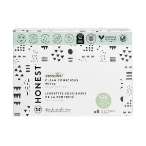 The Honest Company Plant-Based Baby Wipes made with over 99% Water - Pattern Play - 576ct