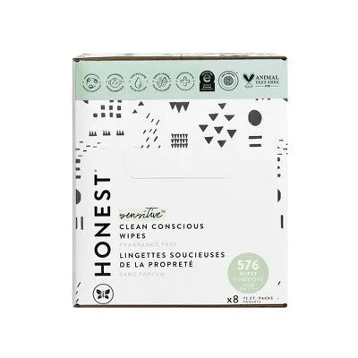 The Honest Company Plant-Based Baby Wipes made with over 99% Water - Pattern Play - 576ct