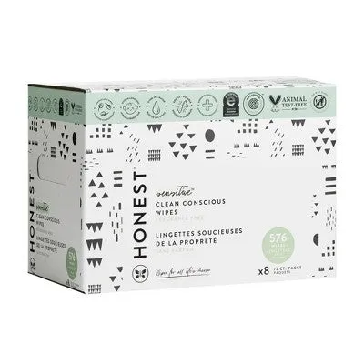 The Honest Company Plant-Based Baby Wipes made with over 99% Water - Pattern Play - 576ct